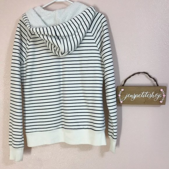 Merona off white black striped sherpa lined jacket - Picture 2 of 3